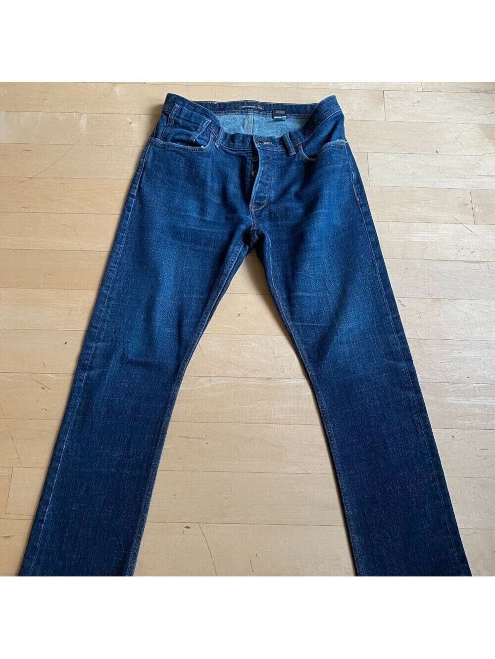 John Varvatos mens "Bowery" jeans sz 33 RG dark denim blue wash straight leg